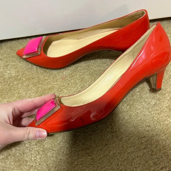 Kate Spade ♠️ Bijou leather short heels - Picture 8 of 9